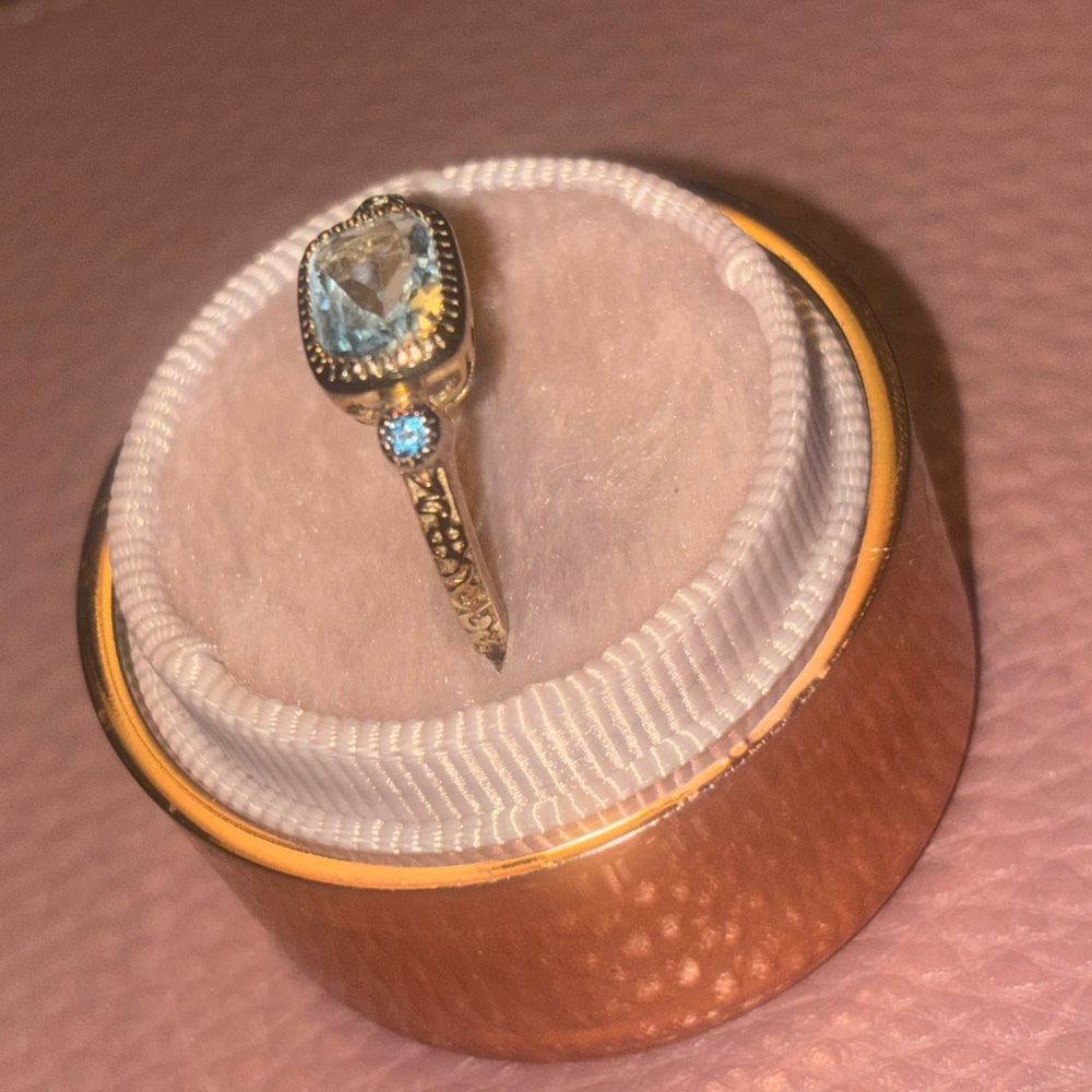 Aquamarine 925 Gold Ring